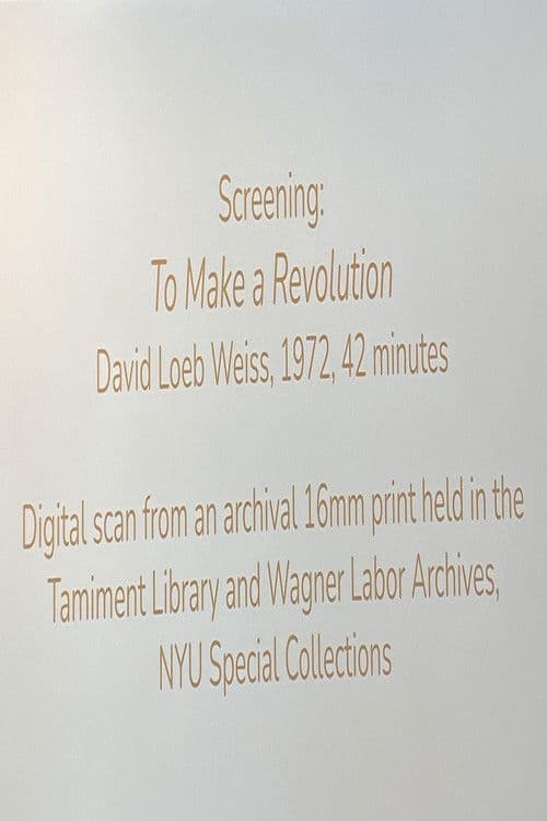 To Make a Revolution